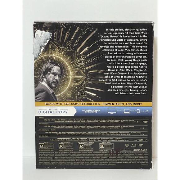 Lionsgate - John Wick Chapters 1-4 - Blu Ray Disc - Pre-Owned - Picture 2 of 7